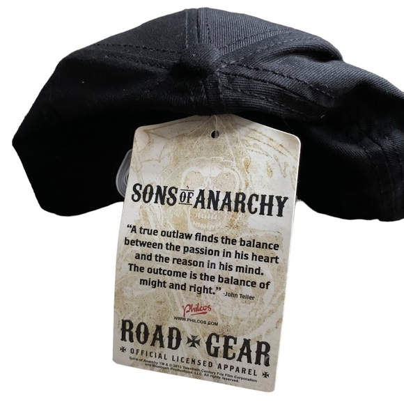 Sons of Anarchy Hat SAMCRO Fitted Black & White Bikercore Reaper TV Casual Y2K - Picture 4 of 8